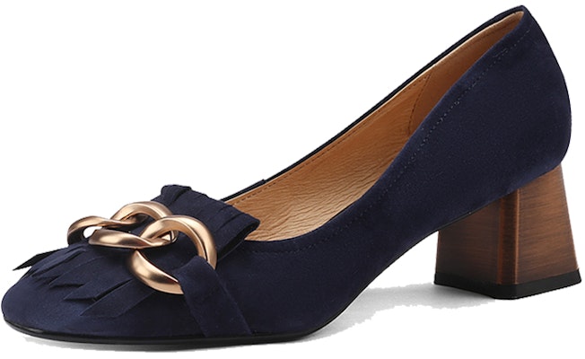 (W) Luiza Barcelos Sepatu Hak Balok 5cm 'Blue Suede' Toe Bulat X900911 Lookbook (W) Luiza Barcelos Sepatu Hak Balok 5cm 'Blue Suede' Toe Bulat X900911