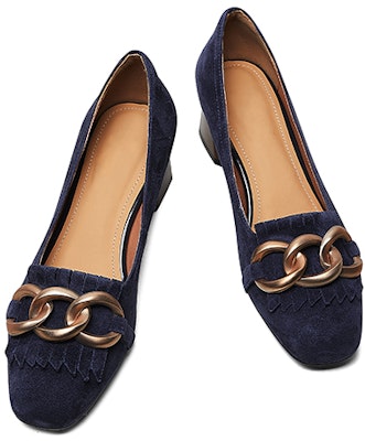 (Women) Luiza Barcelos Round Toe Block Heel 5cm 'Blue Suede' X900911 Purchase (Women) Luiza Barcelos Round Toe Block Heel 5cm 'Blue Suede' X900911