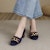 (W) Luiza Barcelos Tumit Blok Hujung Bulat 5cm 'Biru Suede' X900911