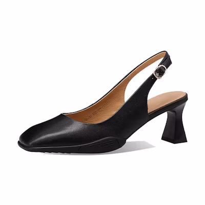 (W) Luiza Barcelos Round Toe Block Heel 'Black CMFT'