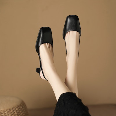 (Women) Luiza Barcelos Round Toe Block Heel 'Black Comfort' X901453 Order (Women) Luiza Barcelos Round Toe Block Heel 'Black Comfort' X901453
