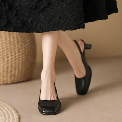 (Women) Luiza Barcelos Round Toe Block Heel 'Black Comfort' X901453 Shop (Women) Luiza Barcelos Round Toe Block Heel 'Black Comfort' X901453
