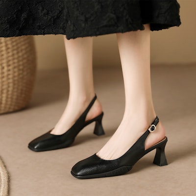(Women) Luiza Barcelos Round Toe Block Heel 'Black Comfort' X901453 Purchase (Women) Luiza Barcelos Round Toe Block Heel 'Black Comfort' X901453