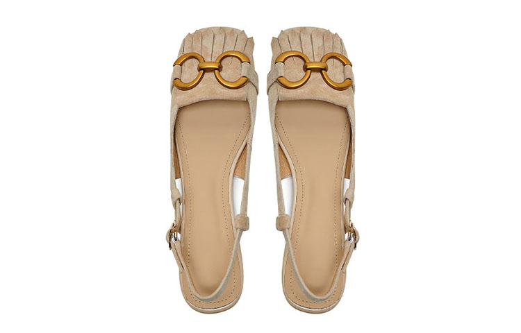 (W) Luiza Barcelos Round Toe Block Heel Loafer 'Metal Horsebit Suede' 圖 4