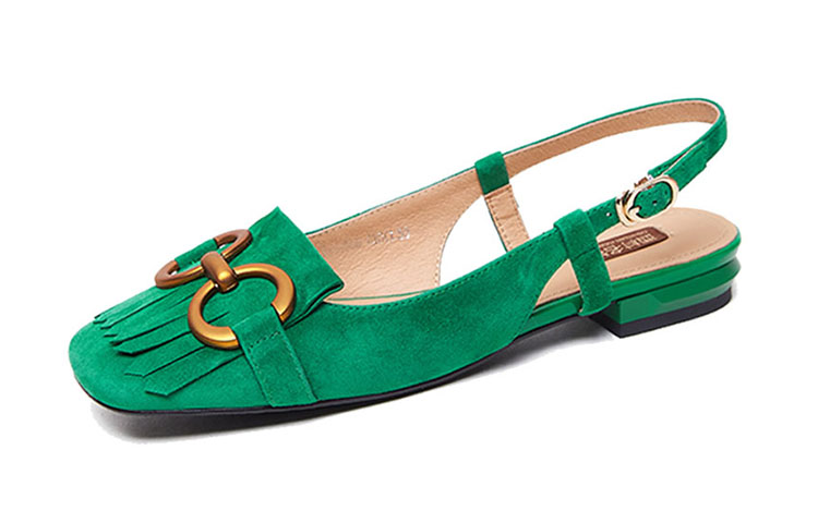 (W) Luiza Barcelos Round Toe Block Heel Loafer 'Metal Horsebit Suede' 圖 8