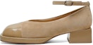 Buy (W) Luiza Barcelos Tumit Blok Buckle Hujung Bulat 'Apricot Suede' X901021