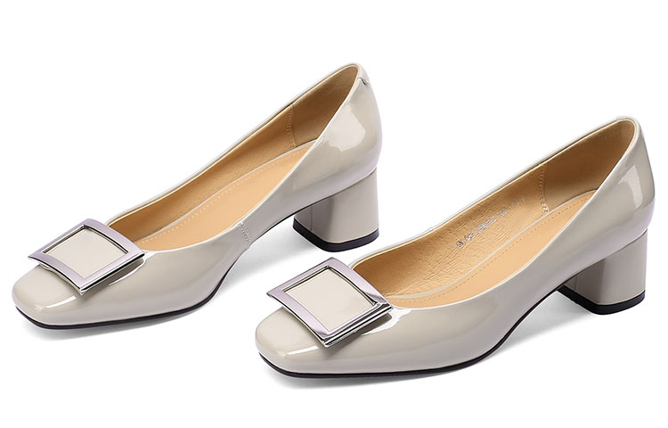 (W) Luiza Barcelos Round Toe Buckle Block Heels 4.5cm 'Cow Patent Leather' 圖 11