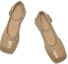 Shop (W) Luiza Barcelos Tumit Blok Buckle Hujung Bulat 'Apricot Suede' X901021