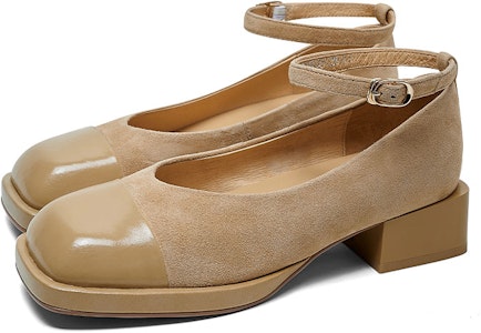 (W) Luiza Barcelos Heels Hak Blok 'Apricot Suede' dengan Round Toe & Buckle X901021 Purchase (W) Luiza Barcelos Heels Hak Blok 'Apricot Suede' dengan Round Toe & Buckle X901021