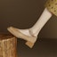 Details for (W) Luiza Barcelos Tumit Blok Buckle Hujung Bulat 'Apricot Suede' X901021
