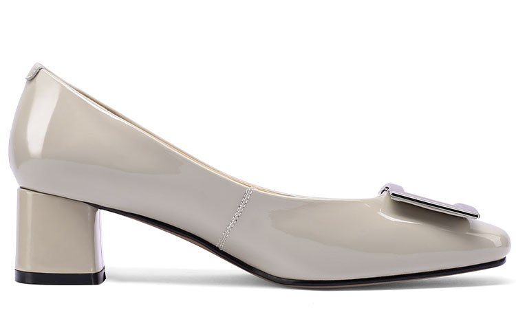 (W) Luiza Barcelos Round Toe Buckle Block Heels 4.5cm 'Cow Patent Leather' 圖 8