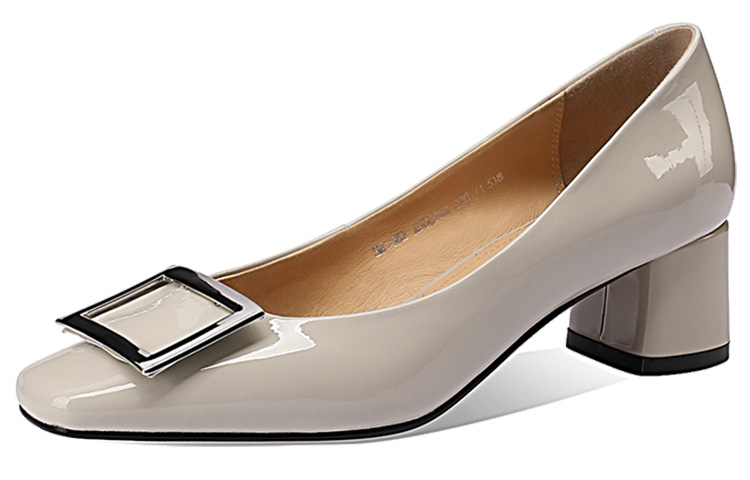 (W) Luiza Barcelos Round Toe Buckle Block Heels 4.5cm 'Cow Patent Leather' 圖 9