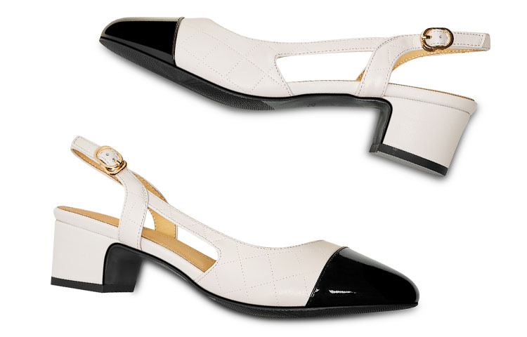 Shop Luiza Barcelos 牛皮圓頭搭扣粗高跟鞋 4.3cm 女款