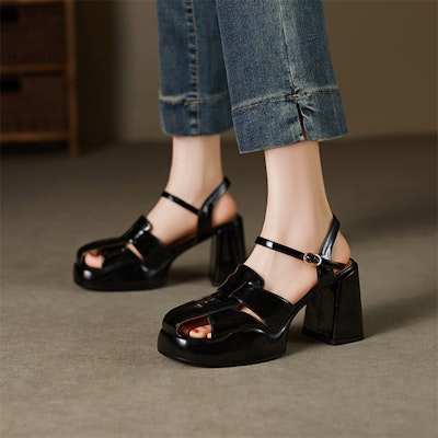 (W) 루이자 바르셀로스 버클 チャンキー힐 8.5cm (블랙) X901808 Purchase (W) 루이자 바르셀로스 버클 チャンキー힐 8.5cm (블랙) X901808