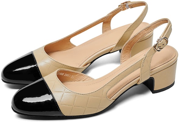 Luiza Barcelos 牛皮圓頭搭扣粗高跟鞋 4.3cm 女款 1