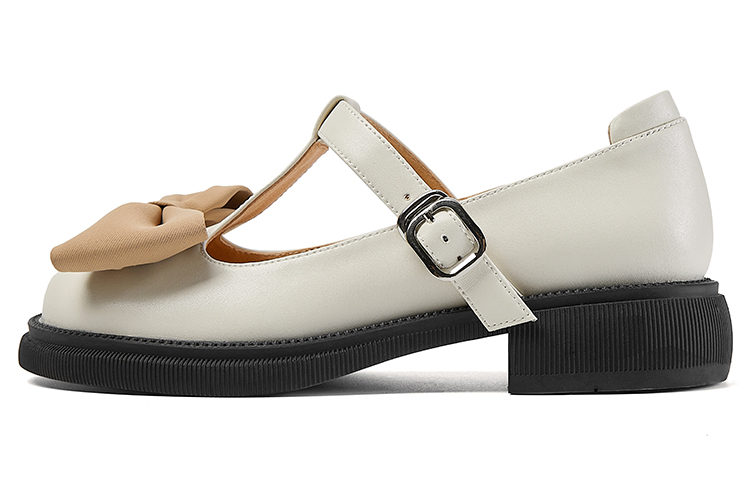 (W) Luiza Barcelos Round Toe Buckle Loafers 'Beige'