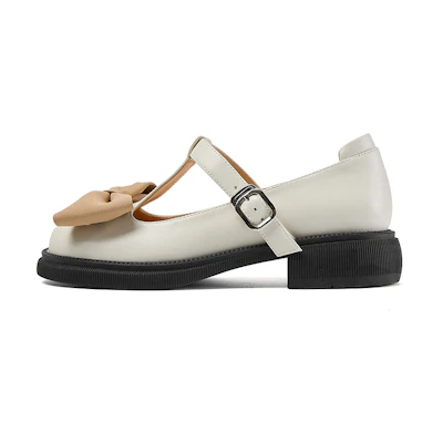(W) Luiza Barcelos Round Toe Buckle Loafers 'Beige'