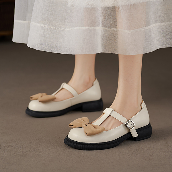 (W) Luiza Barcelos Round Toe Buckle Loafers 'Beige' 圖 5