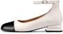 (W) Luiza Barcelos Kasut Rata Buckle Bulat 'Beige Hitam' X900867