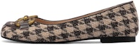 Buy (W) Luiza Barcelos Kasut Flat Houndstooth Coklat dengan Gesper Kuda. X900897