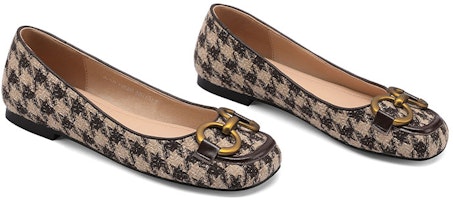 (W) Luiza Barcelos レディース ラウンドトウ フラットシューズ'ブラウン千鳥格子 ホースビットバックル' X900897 X900897 Purchase (W) Luiza Barcelos レディース ラウンドトウ フラットシューズ'ブラウン千鳥格子 ホースビットバックル' X900897 X900897