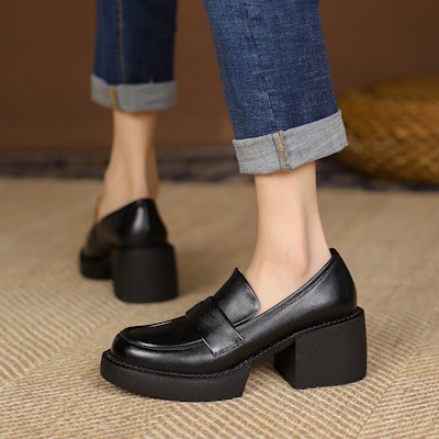(Women) Luiza Barcelos Round Toe Chunky Heel 6.3cm 'Black' X901086 Order (Women) Luiza Barcelos Round Toe Chunky Heel 6.3cm 'Black' X901086