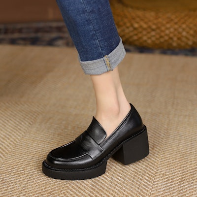 (Women) Luiza Barcelos Round Toe Chunky Heel 6.3cm 'Black' X901086 Shop (Women) Luiza Barcelos Round Toe Chunky Heel 6.3cm 'Black' X901086
