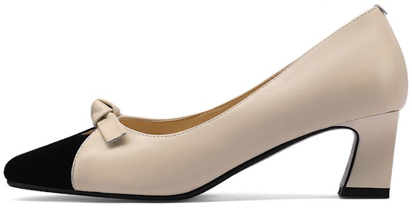 Luiza Barcelos 簡約時尚舒適圓頭 粗跟 高跟鞋 女款 米白色 Buy Luiza Barcelos 簡約時尚舒適圓頭 粗跟 高跟鞋 女款 米白色