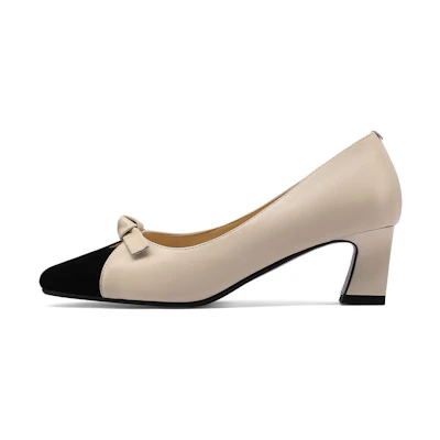 (W) Luiza Barcelos Round Toe Chunky Heel 'Beige CMFT'