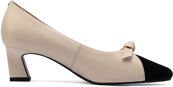 Luiza Barcelos 簡約時尚舒適圓頭 粗跟 高跟鞋 女款 米白色 Order Luiza Barcelos 簡約時尚舒適圓頭 粗跟 高跟鞋 女款 米白色