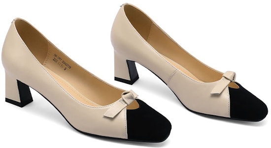 Luiza Barcelos 簡約時尚舒適圓頭 粗跟 高跟鞋 女款 米白色 Purchase Luiza Barcelos 簡約時尚舒適圓頭 粗跟 高跟鞋 女款 米白色