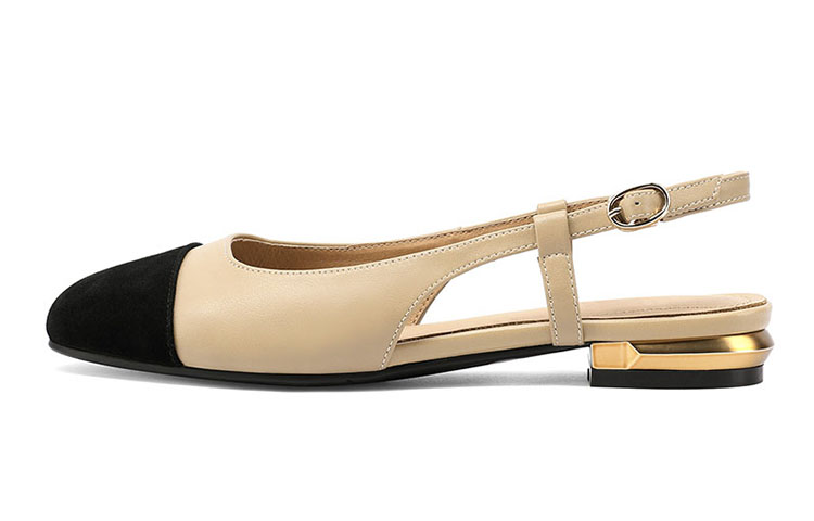 (Women) Luiza Barcelos Round Toe Chunky Heel Buckle Loafers 'Apricot Black' X901131