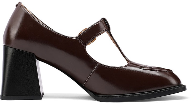 (Women) Luiza Barcelos Round Toe Chunky Heel Buckle Pumps 4cm 'Brown Leather' X900835 Order (Women) Luiza Barcelos Round Toe Chunky Heel Buckle Pumps 4cm 'Brown Leather' X900835
