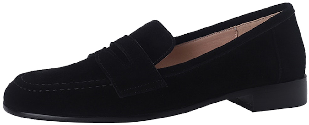 Luiza Barcelos 羊反絨圓頭粗跟深口單鞋 女款 黑色 Buy Luiza Barcelos 羊反絨圓頭粗跟深口單鞋 女款 黑色