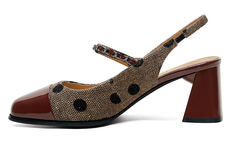 (Women) Luiza Barcelos Round Toe Chunky Heel Sandal 'Reddish Brown' X901077
