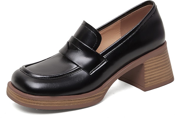 (Women) Luiza Barcelos Round Toe Fashion Chunky Heel 'Leather 5.5cm' X901055 Buy (Women) Luiza Barcelos Round Toe Fashion Chunky Heel 'Leather 5.5cm' X901055