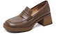 (Women) Luiza Barcelos Round Toe Fashion Chunky Heel 'Leather 5.5cm' X901055