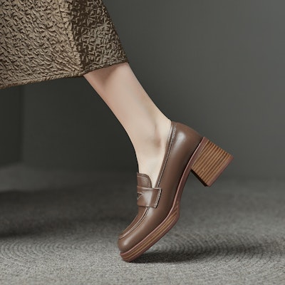 (Women) Luiza Barcelos Round Toe Fashion Chunky Heel 'Leather 5.5cm' X901055 Sizing (Women) Luiza Barcelos Round Toe Fashion Chunky Heel 'Leather 5.5cm' X901055