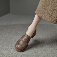 (W) Luiza Barcelos 圓頭時尚粗跟皮革女鞋 5.5公分 X901055 Cheap (W) Luiza Barcelos 圓頭時尚粗跟皮革女鞋 5.5公分 X901055