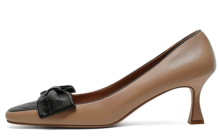 (Women) Luiza Barcelos Round Toe High Heels 'Apricot Bow' X901023