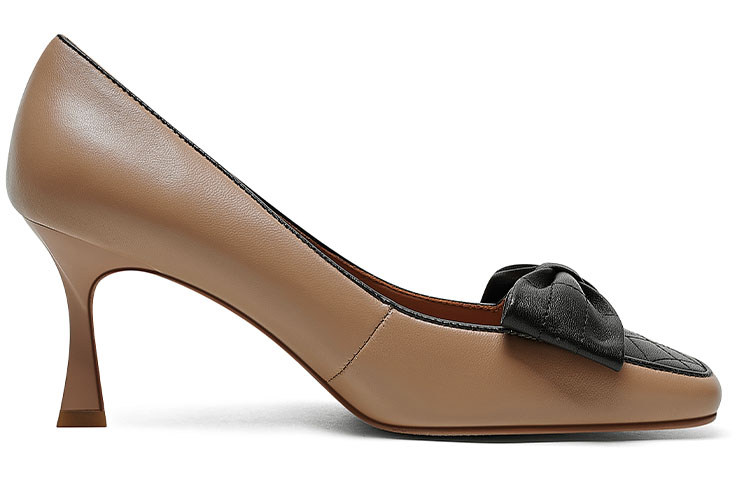 (W) Luiza Barcelos Round Toe High Heels 'Apricot Bow' 圖 2