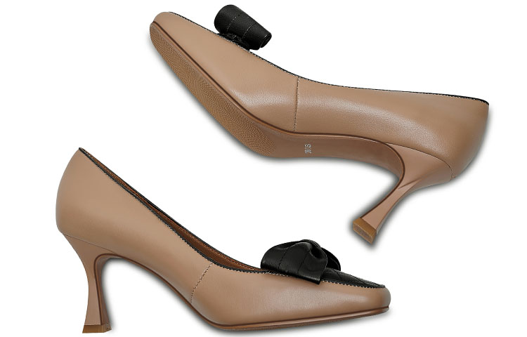 (W) Luiza Barcelos Round Toe High Heels 'Apricot Bow' 圖 5