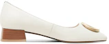 Order (W) Luiza Barcelos Kasut Tumit Rendah Hujung Bulat dengan Gesper Logam 'Beige' X900899