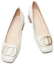 Shop (W) Luiza Barcelos Kasut Tumit Rendah Hujung Bulat dengan Gesper Logam 'Beige' X900899