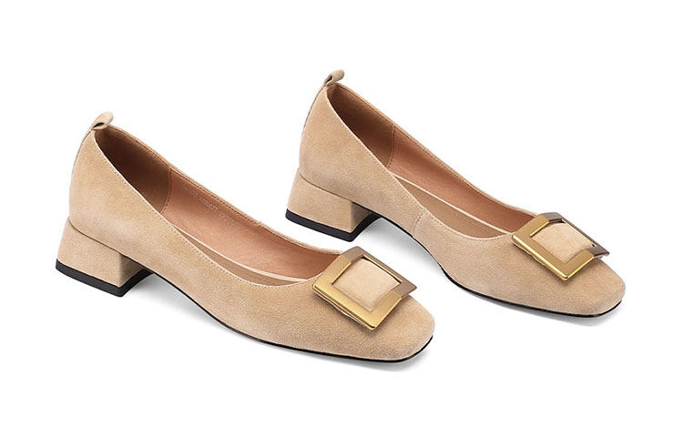 (W) Luiza Barcelos Round Toe Metallic Buckle Chunky Heel 'Suede' 圖 11