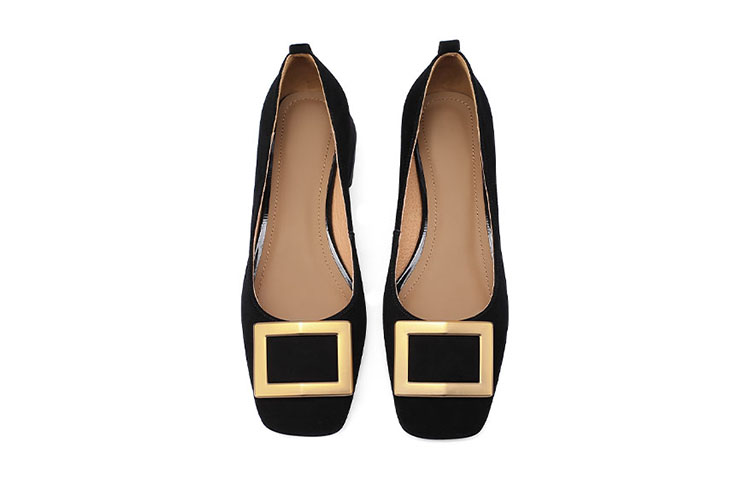 (W) Luiza Barcelos Round Toe Metallic Buckle Chunky Heel 'Suede' 圖 4