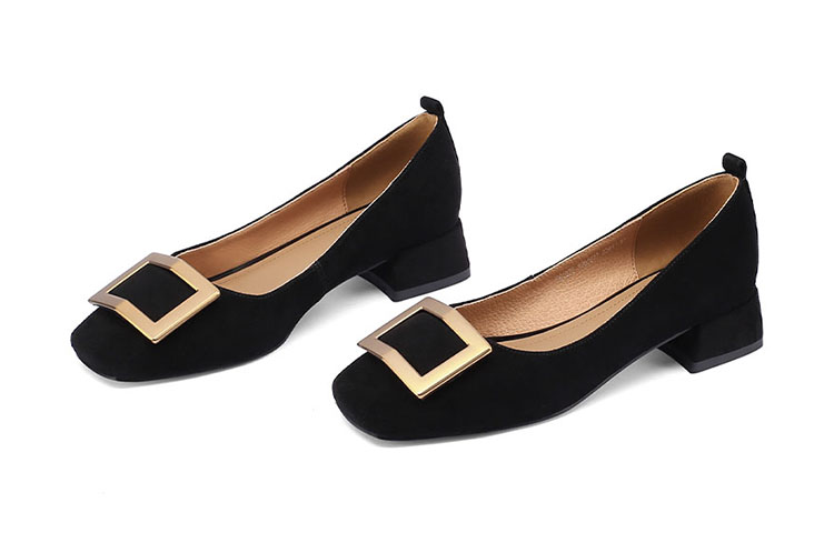 (W) Luiza Barcelos Round Toe Metallic Buckle Chunky Heel 'Suede' 圖 5