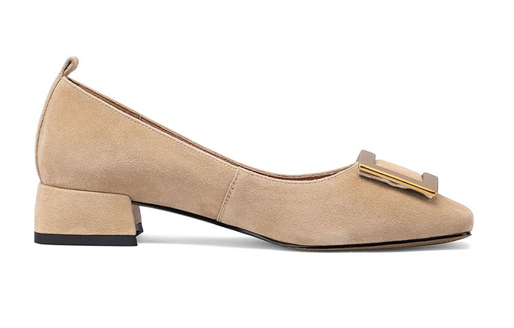 (W) Luiza Barcelos Round Toe Metallic Buckle Chunky Heel 'Suede' 圖 8