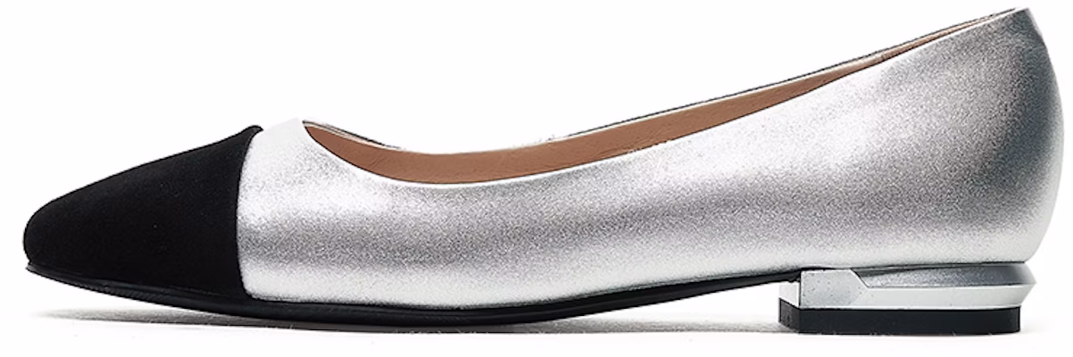 (W) Luiza Barcelos 圆头拼接芭蕾平底鞋“银色” X900898 Buy (W) Luiza Barcelos 圆头拼接芭蕾平底鞋“银色” X900898