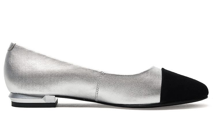 (W) Luiza Barcelos Round Toe Patchwork Ballet Flats 'Silver' 圖 2